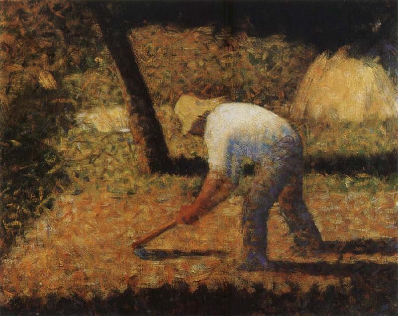 Georges Seurat The Peasant Hoe Soil